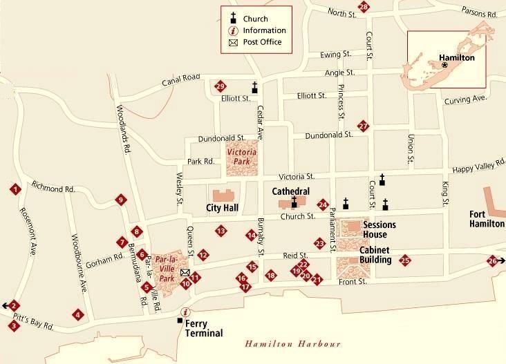 Hamilton Bermuda Dining Map